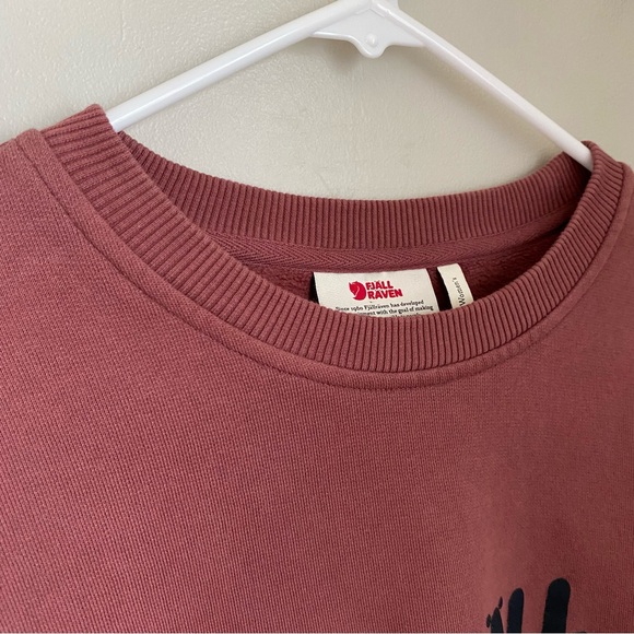 Fjallraven Mesa Mauve Pink Logo Cotton Crewneck Women's Small - Picture 10 of 14